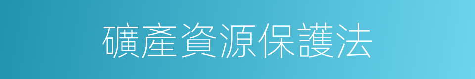 礦產資源保護法的同義詞