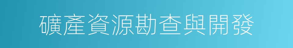 礦產資源勘查與開發的同義詞