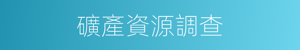 礦產資源調查的同義詞