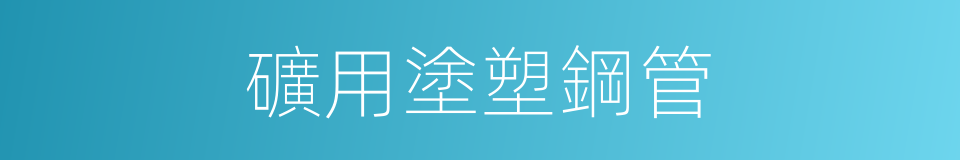 礦用塗塑鋼管的同義詞