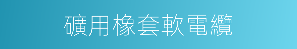 礦用橡套軟電纜的同義詞