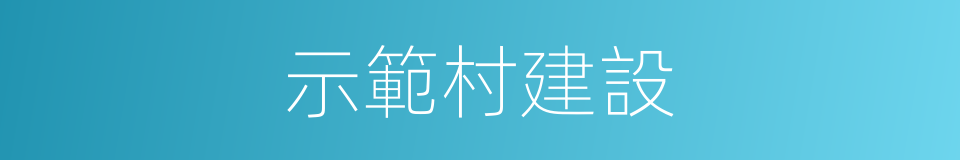 示範村建設的同義詞