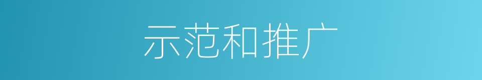 示范和推广的同义词