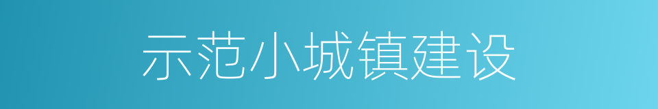 示范小城镇建设的同义词