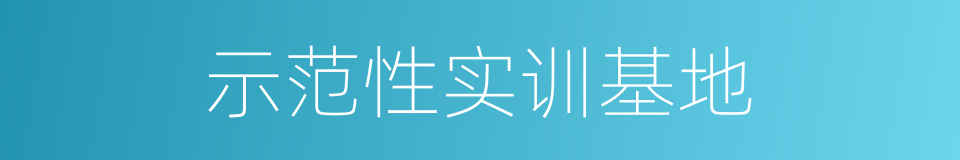 示范性实训基地的同义词