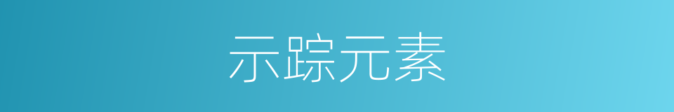 示踪元素的意思