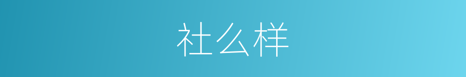 社么样的同义词
