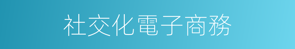 社交化電子商務的同義詞