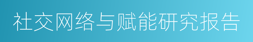 社交网络与赋能研究报告的同义词