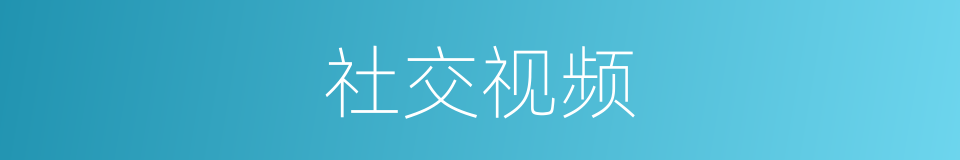 社交视频的同义词