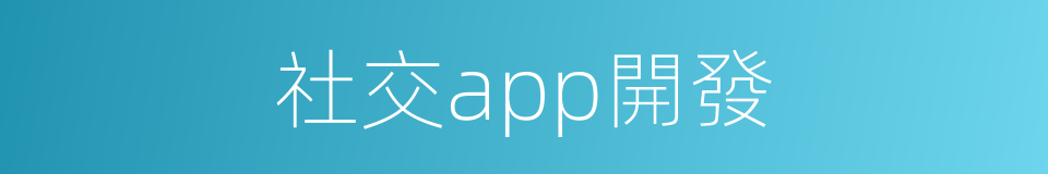 社交app開發的同義詞