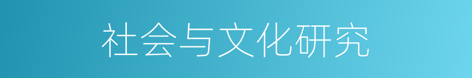社会与文化研究的同义词