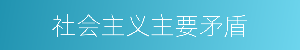 社会主义主要矛盾的同义词