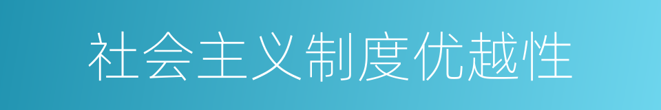 社会主义制度优越性的同义词