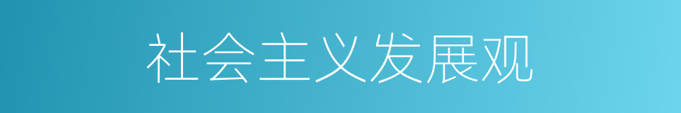 社会主义发展观的同义词