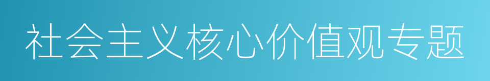 社会主义核心价值观专题的同义词