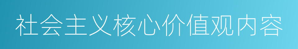 社会主义核心价值观内容的同义词