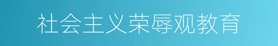 社会主义荣辱观教育的同义词