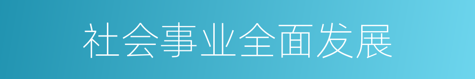 社会事业全面发展的同义词