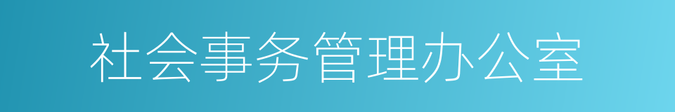 社会事务管理办公室的同义词