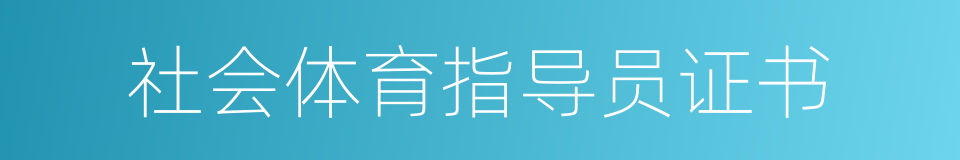 社会体育指导员证书的同义词