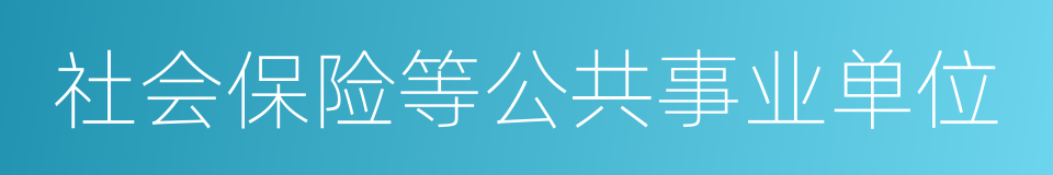 社会保险等公共事业单位的同义词