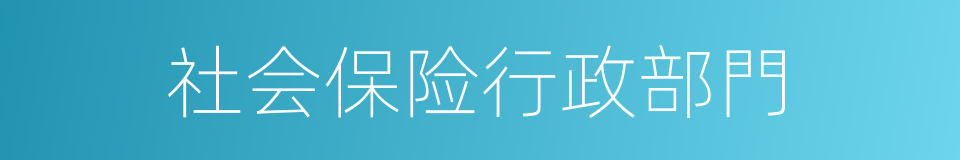 社会保险行政部門的同義詞