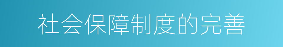 社会保障制度的完善的同义词