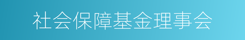 社会保障基金理事会的同义词