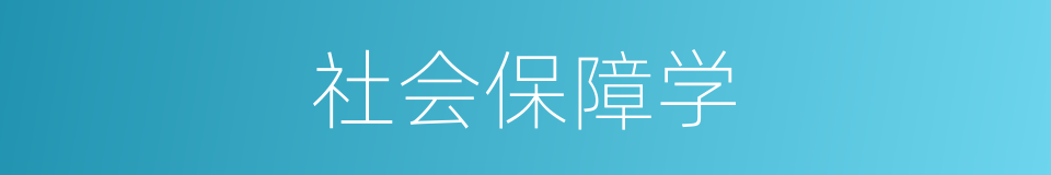 社会保障学的同义词