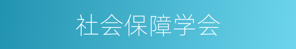 社会保障学会的同义词