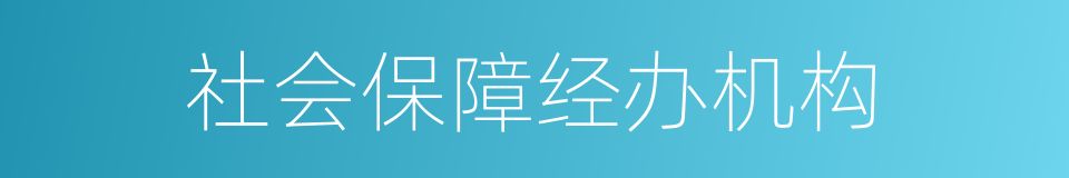 社会保障经办机构的同义词