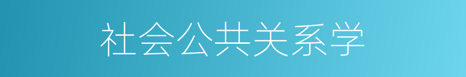 社会公共关系学的同义词