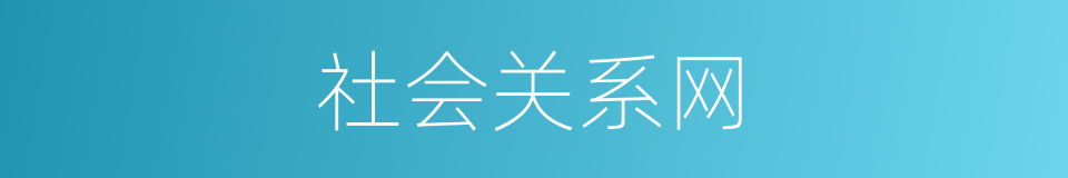 社会关系网的同义词