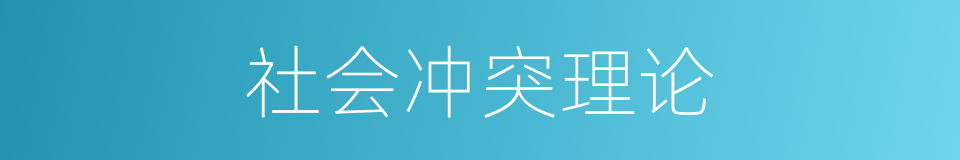 社会冲突理论的同义词
