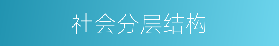社会分层结构的同义词