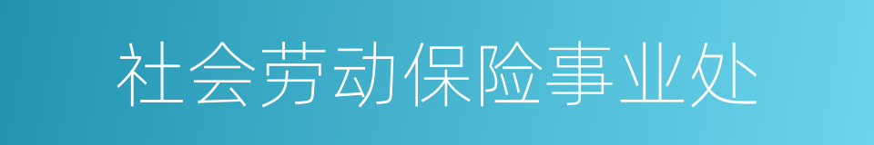 社会劳动保险事业处的同义词