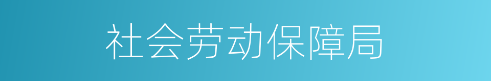 社会劳动保障局的同义词