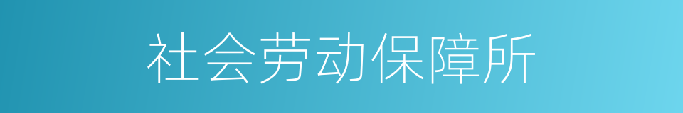 社会劳动保障所的同义词