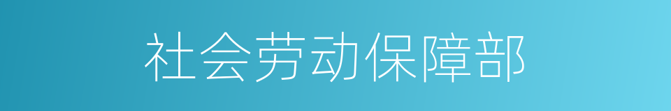 社会劳动保障部的同义词