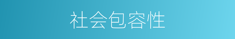 社会包容性的同义词