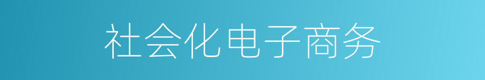 社会化电子商务的同义词