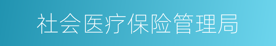 社会医疗保险管理局的同义词