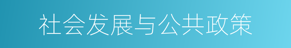 社会发展与公共政策的同义词