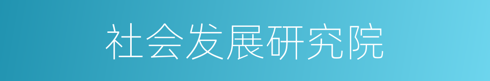 社会发展研究院的同义词