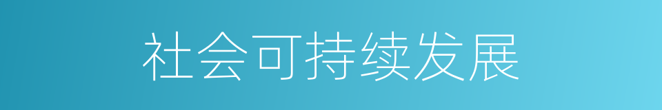 社会可持续发展的同义词