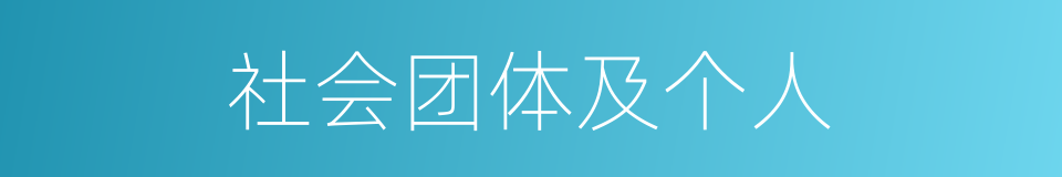 社会团体及个人的同义词