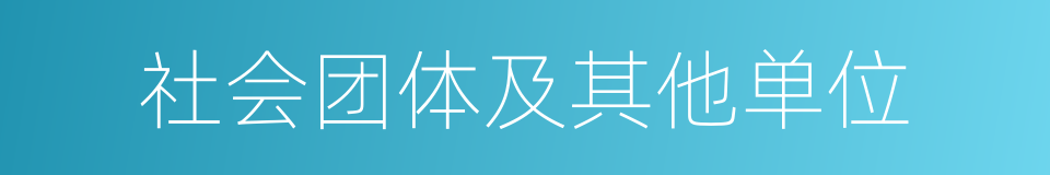 社会团体及其他单位的同义词