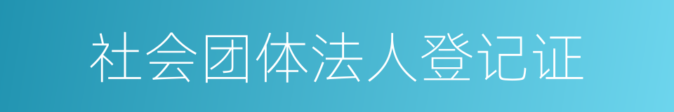 社会团体法人登记证的同义词