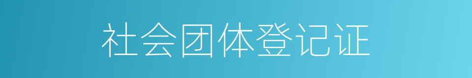 社会团体登记证的同义词